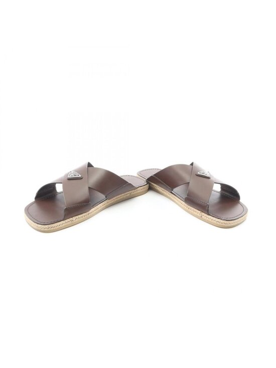 Prada Sandals Triangle Logo Criss Cross Leather main image 8